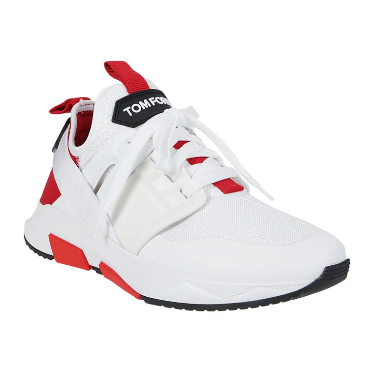 Białe/Czerwone Jago Low Top Sneakers Tom Ford