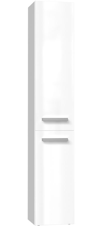 Minimalistyczny wąski słupek do łazienki biel połysk - Merimo 4X