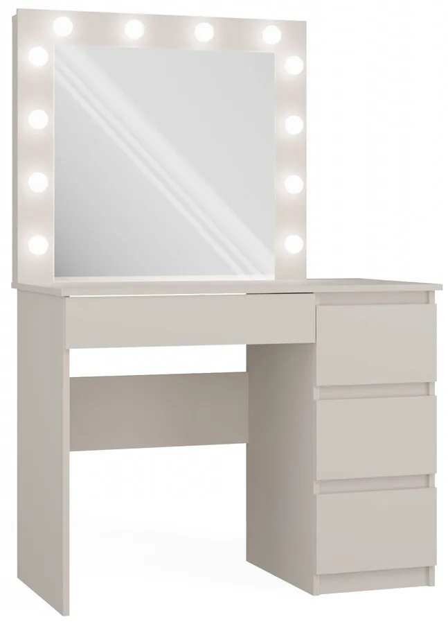 Toaletka z lustrem LED i szufladami kaszmir - Lotaro 5X