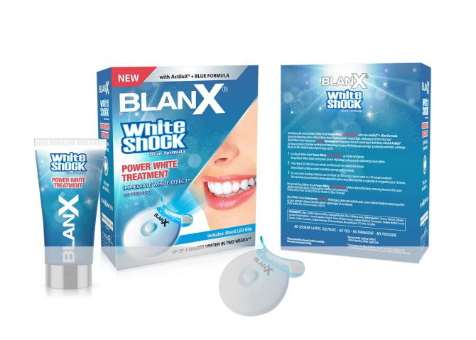 BlanX White Shock Power White Treatment wybielająca pasta do zębów 50ml + Blanx LED Bite