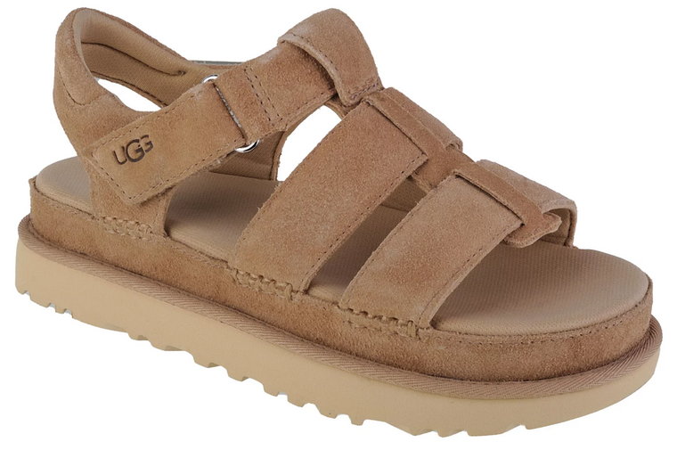 UGG Goldenstar Strap 1137890-DRI, Damskie, Beżowe, sandały, skóra zamszowa, rozmiar: 36