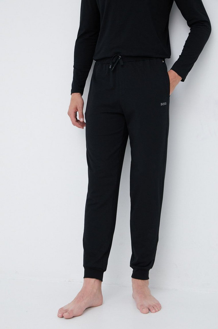 BOSS spodnie piżamowe 50469538 męskie kolor czarny z aplikacją