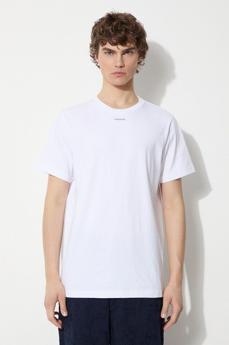 Maharishi t-shirt bawełniany Micro Maharishi męski kolor biały gładki 1307.WHITE