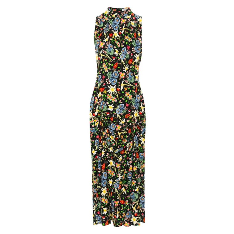 Czarna Sukienka z Folk Flower Print Vivienne Westwood