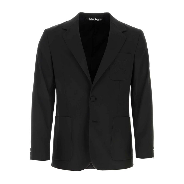 Czarny Stretch Twill Blazer Palm Angels