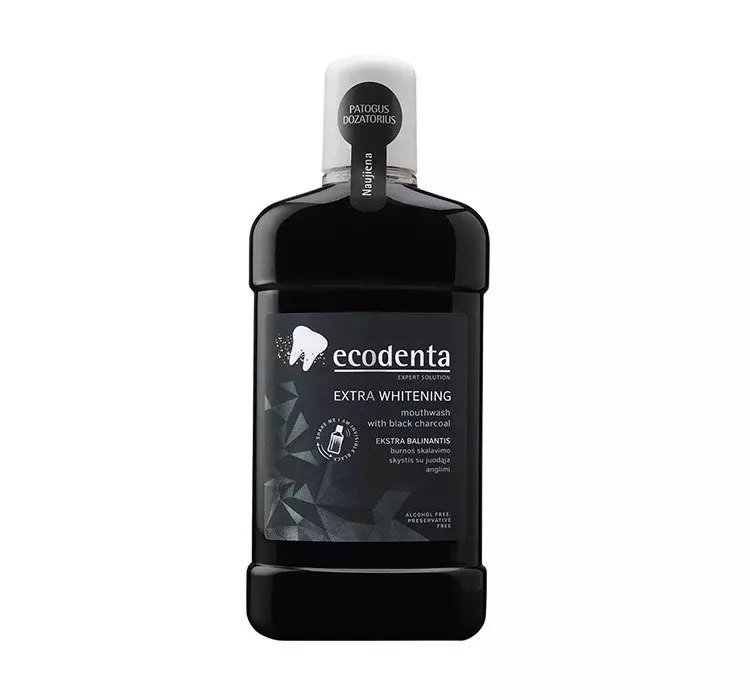 ECODENTA BLACK WHITENING CZARNY WYBIELAJĄCY PŁYN DO PŁUKANIA 500ML