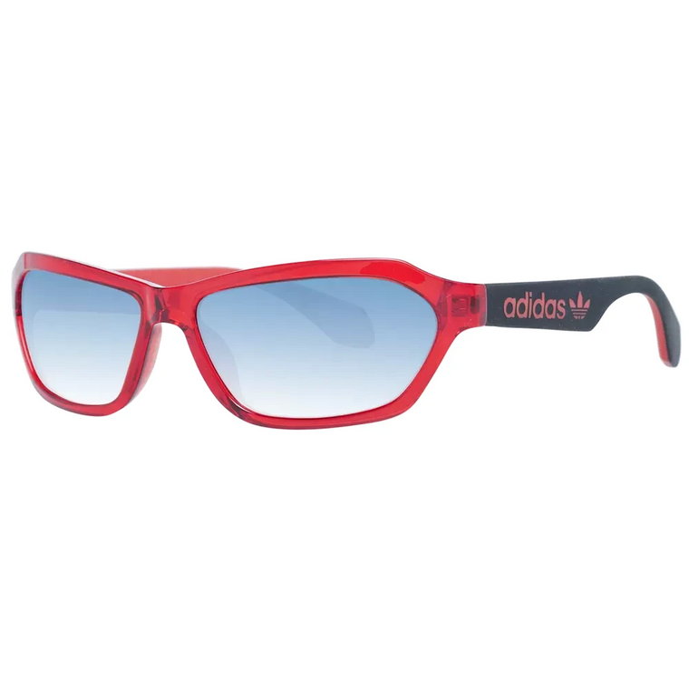 Czerwone lustrzane i gradientowe okulary przeciwsłoneczne w kształcie prostokąta Adidas