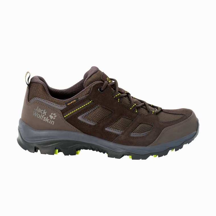 Buty męskie na wędrówki Jack Wolfskin VOJO 3 TEXAPORE LOW M dark brown / lime - 39,5