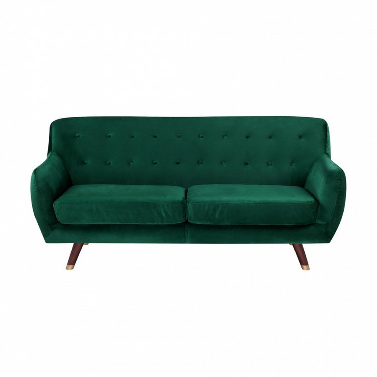 Sofa 3-osobowa welurowa zielona BODO kod: 4251682214810