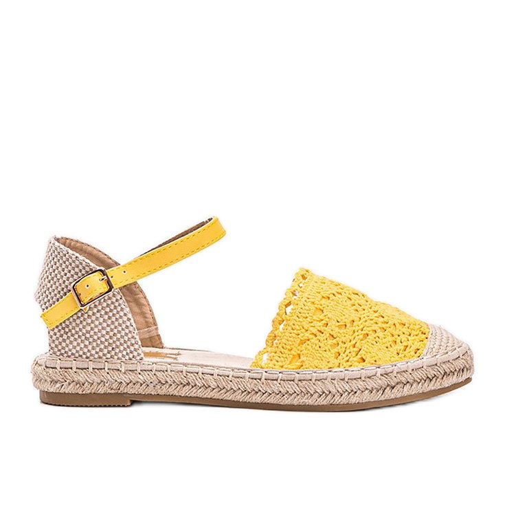 Żółte espadryle z koronką Baby