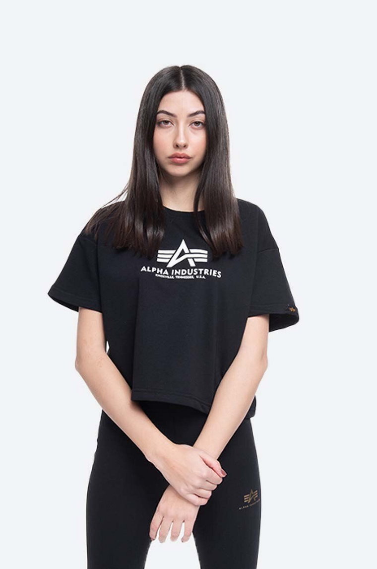 Alpha Industries t-shirt Basic Boxy T damski kolor czarny 128050.03-CZARNY