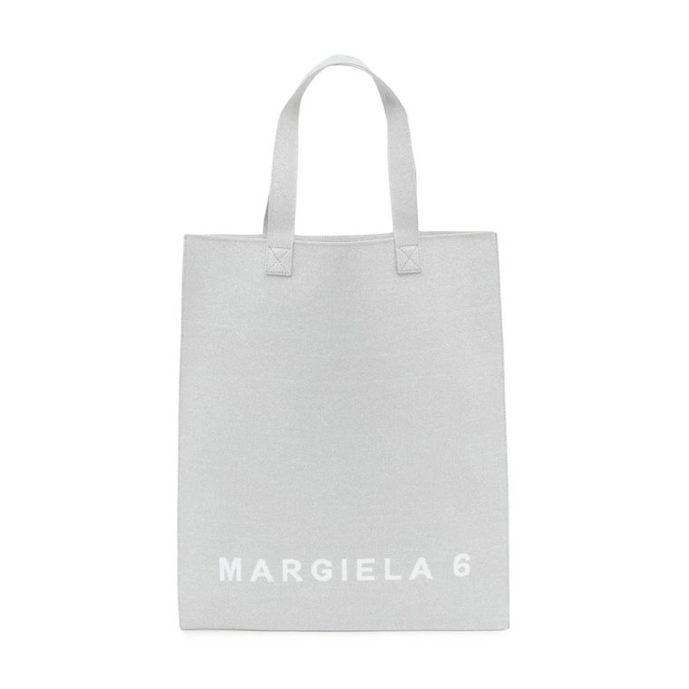 Srebrna torba z nadrukiem logo Maison Margiela