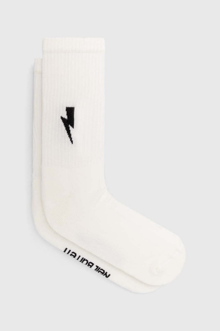 Neil Barett skarpetki BOLT COTTON SKATE SOCKS kolor biały PBAC116.C9400.238