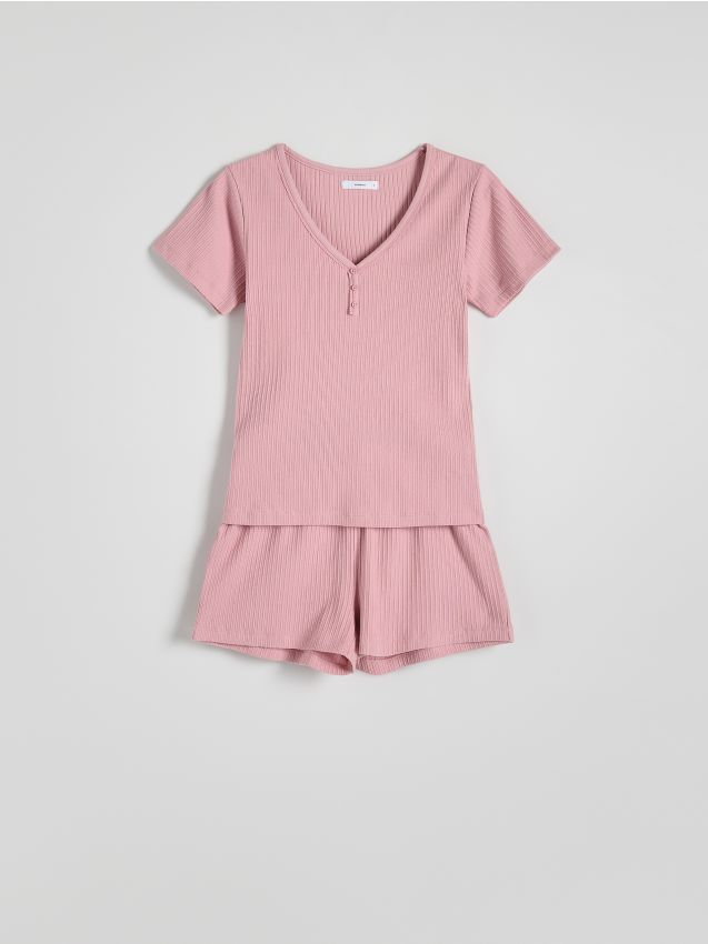Reserved - Dwuczęściowa piżama - różowy
