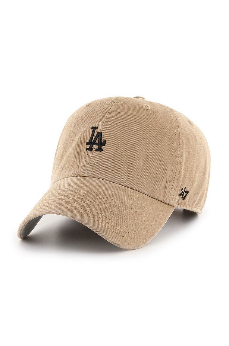 47 brand czapka Los Angeles Dodgers MLB kolor beżowy z aplikacją B-BSRNR12GWS-KHB