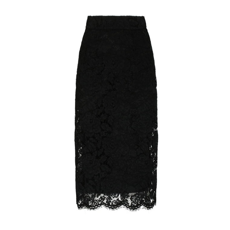 Czarna Spódnica z Jedwabiu o Długości Midi Dolce & Gabbana