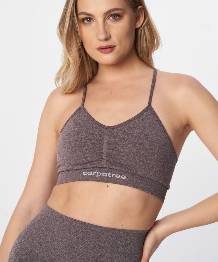 Biustonosz treningowy Carpatree Allure Seamless Bra - brązowy