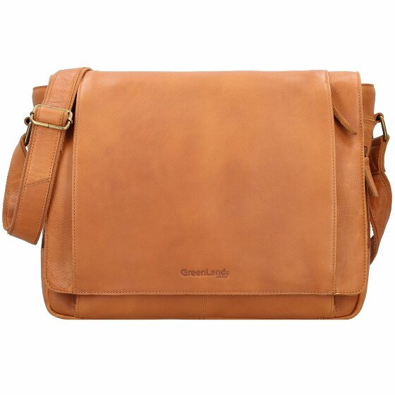 Greenland Nature Nature Messenger Leather 39 cm Laptop Compartment braun