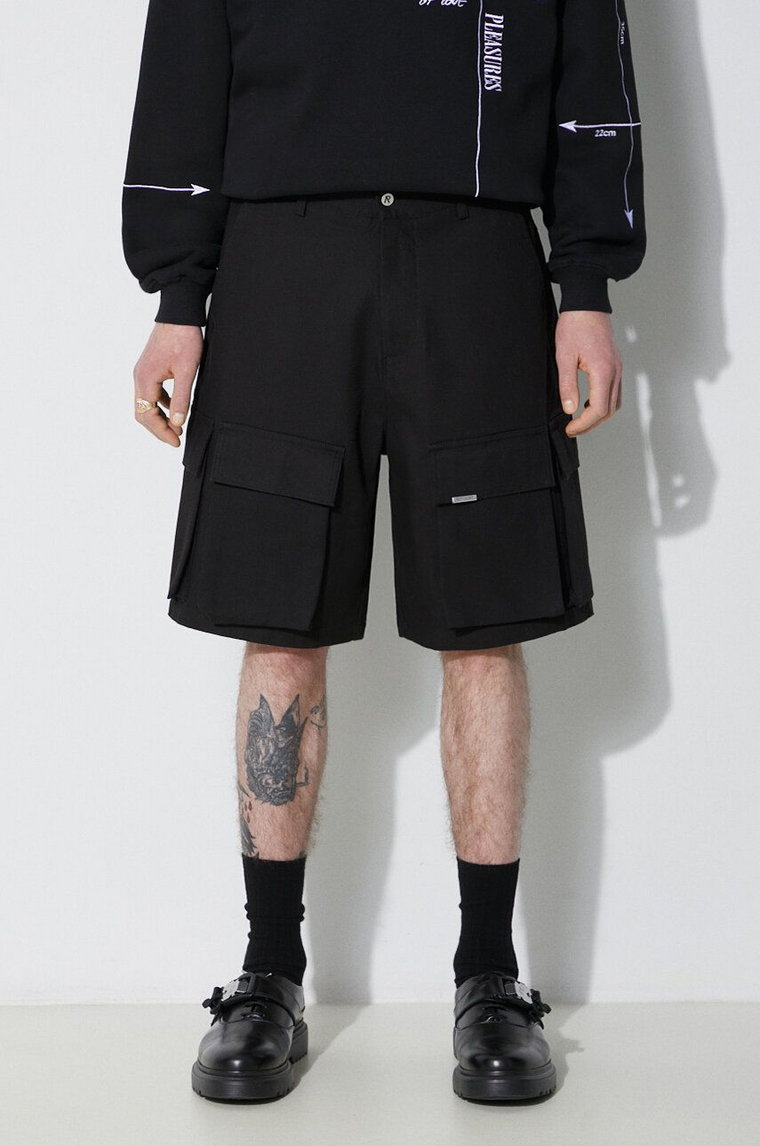 Represent szorty bawełniane Baggy Cotton Cargo Short kolor czarny MLM715.01