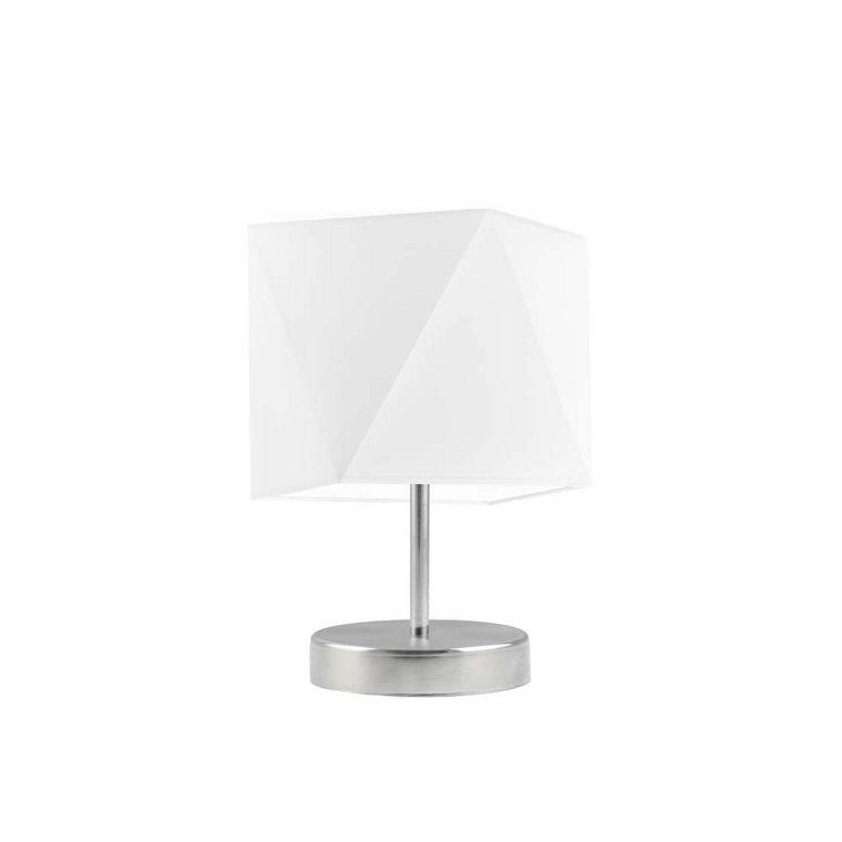 Lampka nocna LYSNE Pasadena, 60 W, E27, biała/stalowa, 30x23 cm