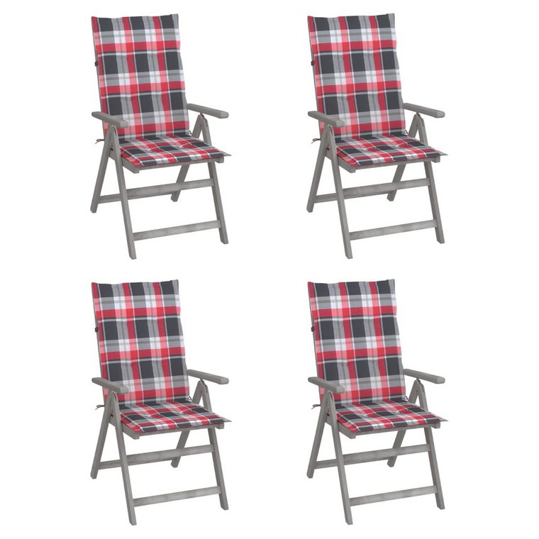 Krzesło ogrodowe akacjowe z poduszką, szare, 57x69 / AAALOE