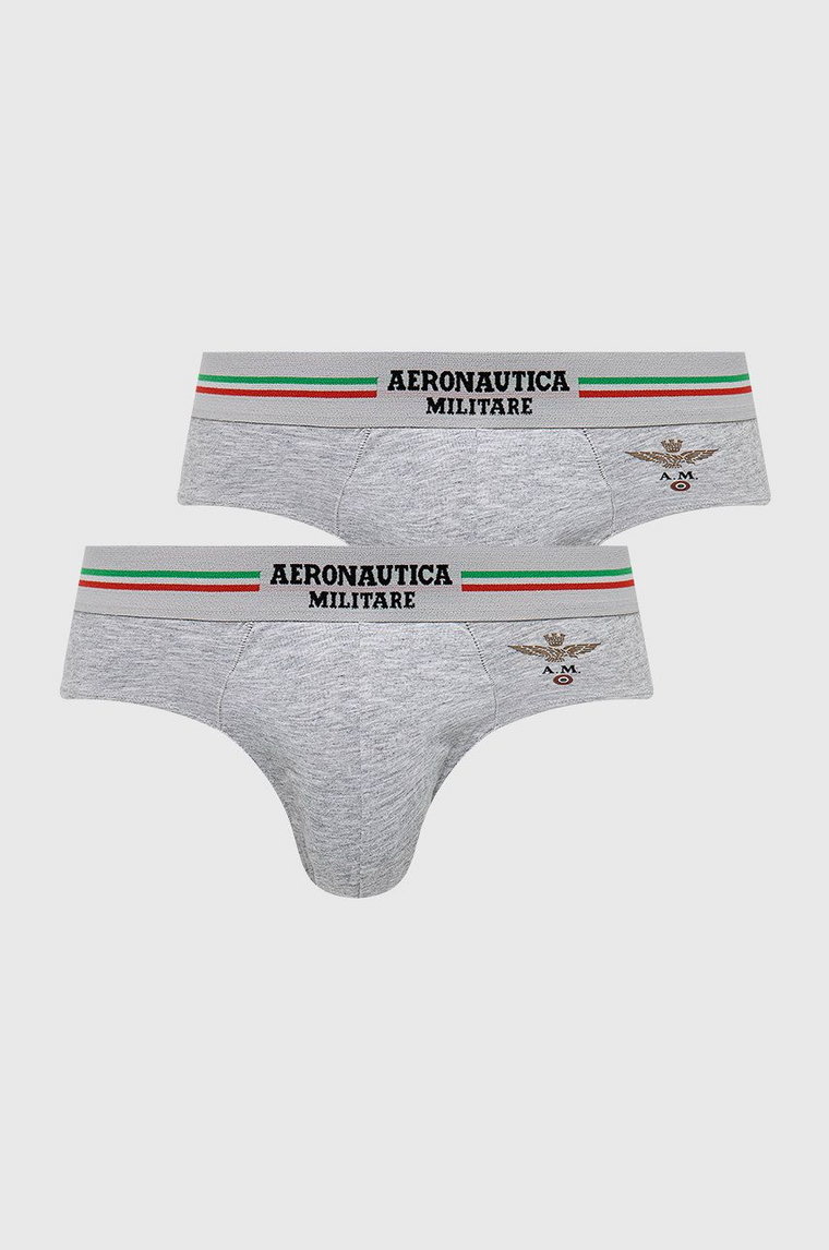 Aeronautica Militare Slipy (2-pack) męskie kolor szary AM1USL001