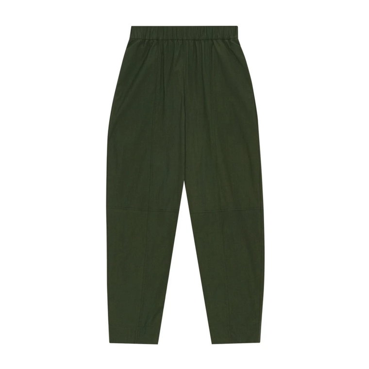 Zielone Elastyczne Spodnie Curve Ganni