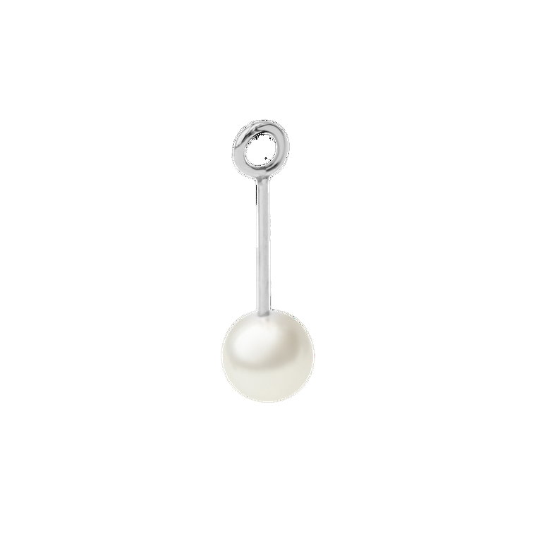 Zawieszka wisząca Pearl Lobe 2,6 cm, posrebrzana