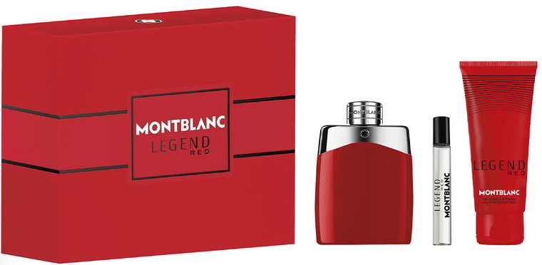 Zestaw Montblanc Legend Red Woda perfumowana 100 ml + Woda perfumowana 7.5 ml + Żel pod prysznic 100 ml (3386460130455). Perfumy męskie