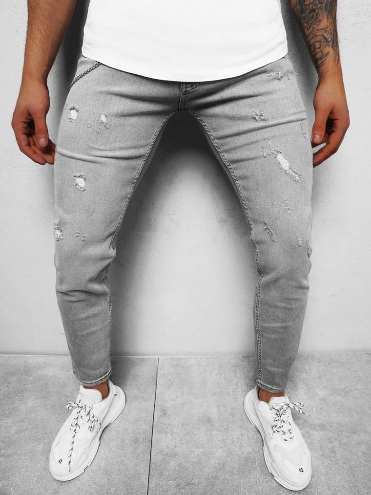 Spodnie jeansowe męskie szare OZONEE O/WE1026