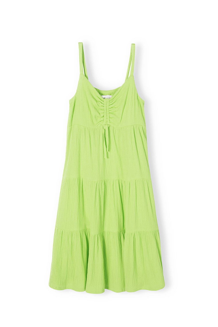 Zielona sukienka dziewczęca na lato z wiskozy