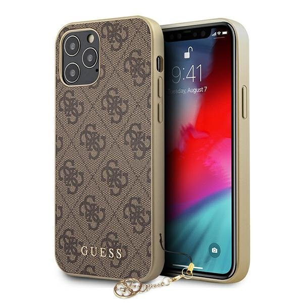 Guess GUHCP12LGF4GBR iPhone 12 Pro Max 6,7" brązowy/brown hardcase 4G Charms Collection