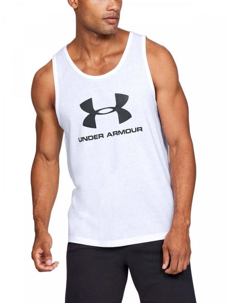 Męski top treningowy UNDER ARMOUR SPORTSTYLE LOGO TANK - biały