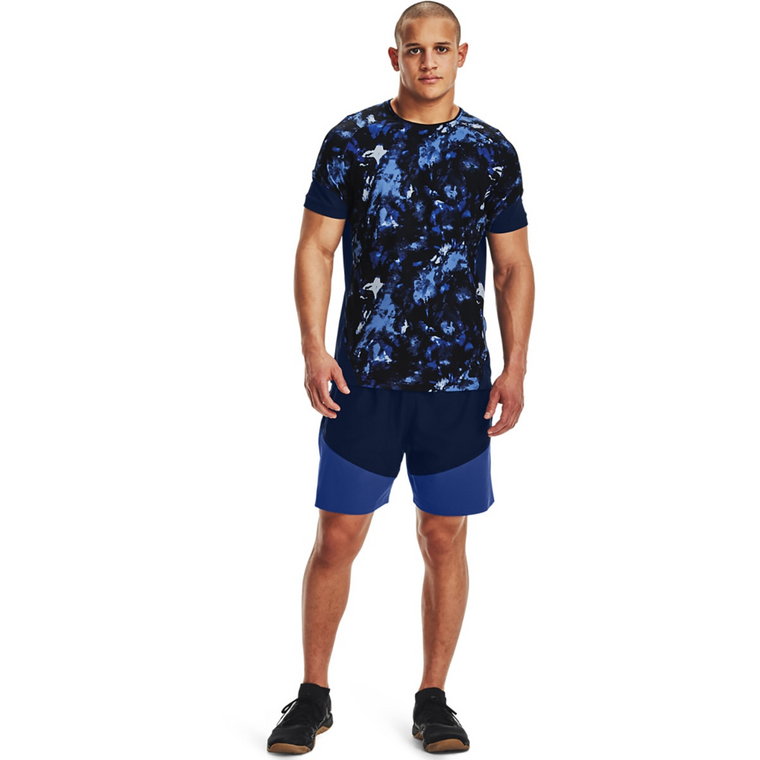 Męskie spodenki treningowe UNDER ARMOUR UA Knit Woven Hybrid Shorts - granatowe