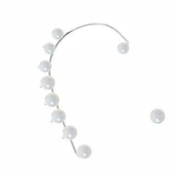 Pearls - nausznica prawa posrebrzana z perłą na sztyfcie