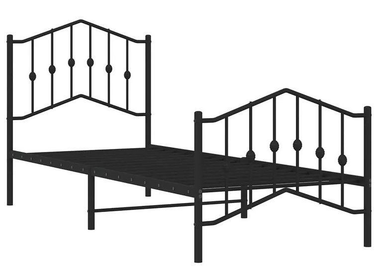Czarne metalowe łóżko jednoosobowe 80x200 cm - Emelsa