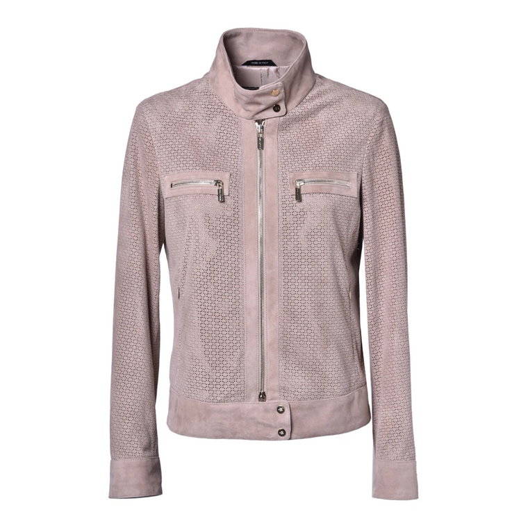 Jacket in taupe suede Baldinini