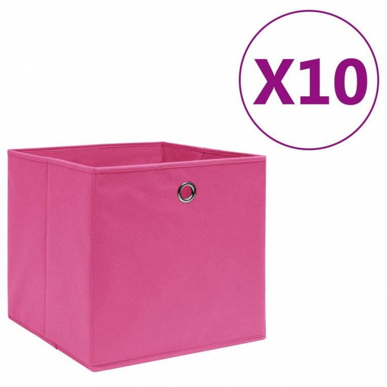 Pudełka z włókniny, 10 szt., 28x28x28 cm, różowe kod: V-325205