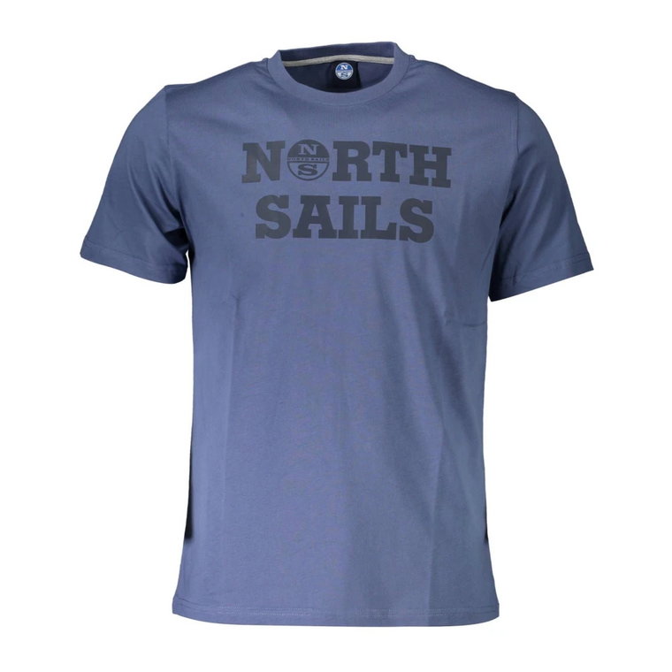 Niebieski T-shirt z nadrukiem logo z bawełny North Sails