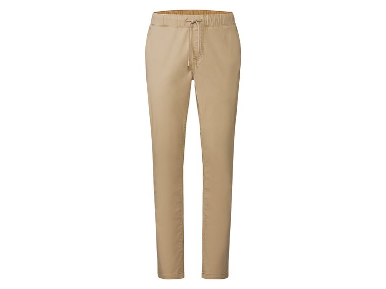 LIVERGY Męskie spodnie chino z bawełną, slim fit (Beżowy, 54)