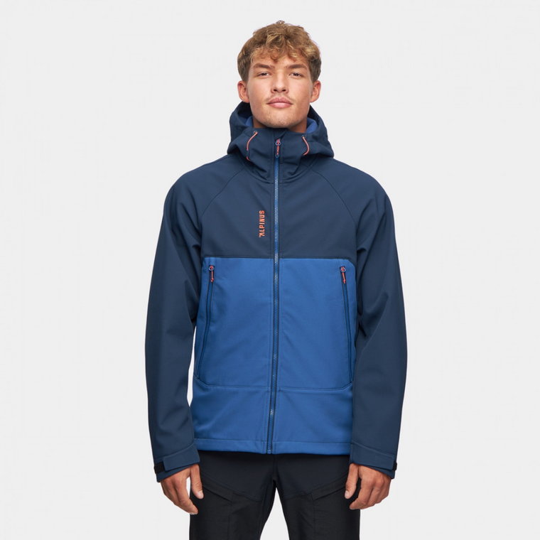 Męski softshell rozpinany z kapturem Alpinus Pelat - niebieski