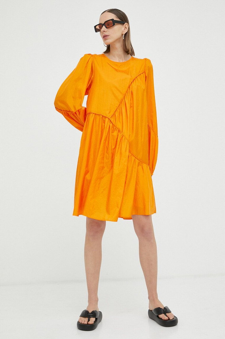 Gestuz sukienka HeslaGZ kolor pomarańczowy mini oversize