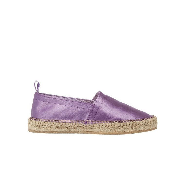 Liliowe Espadryle z Satyny Scarosso