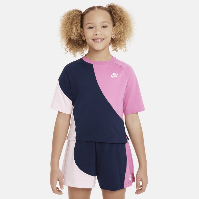 Dżersejowa koszulka dla dużych dzieci (dziewcząt) Nike Sportswear - Niebieski
