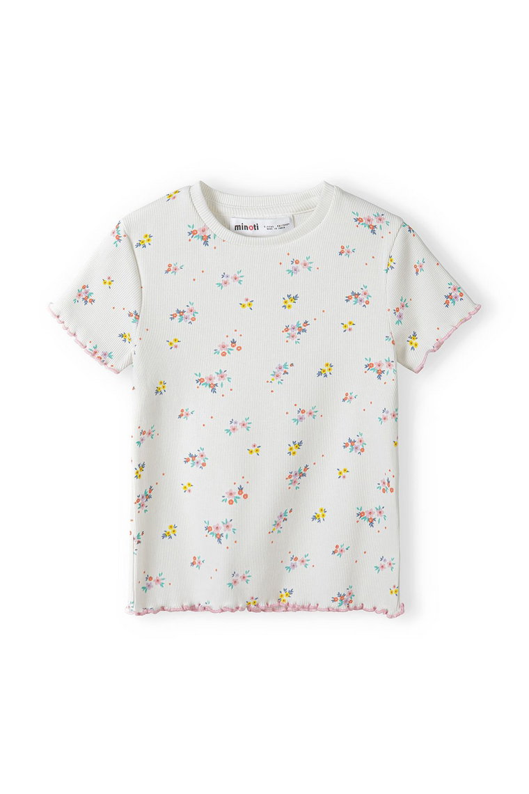 Prążkowana bluzka dla niemowlaka- ecru