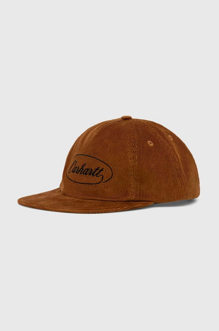 Carhartt WIP czapka z daszkiem bawełniana Rugged Cap kolor brązowy z aplikacją I032444.1QBXX