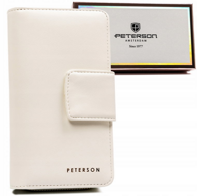 Duży, pionowy portfel damski ze skóry ekologicznej - Peterson