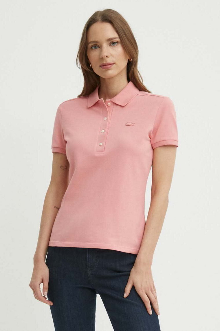 Lacoste polo damski kolor różowy