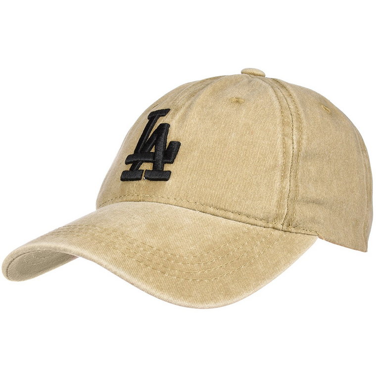 Beżowa czapka z daszkiem baseballówka LA brązowy, beżowy