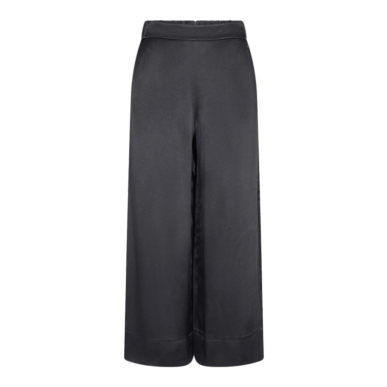 Eleganckie Spodnie z Satyny Crepe 154700 Czarne MOS Mosh